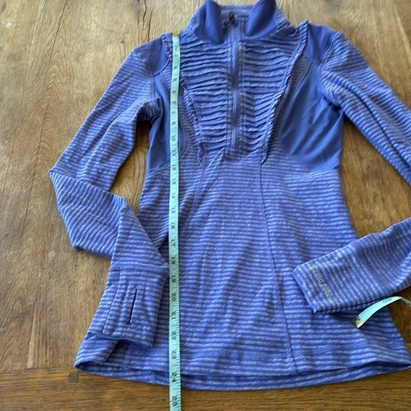 Lululemon purple striped run your heart out quarter zip jacket top size 2 - Picture 5 of 10